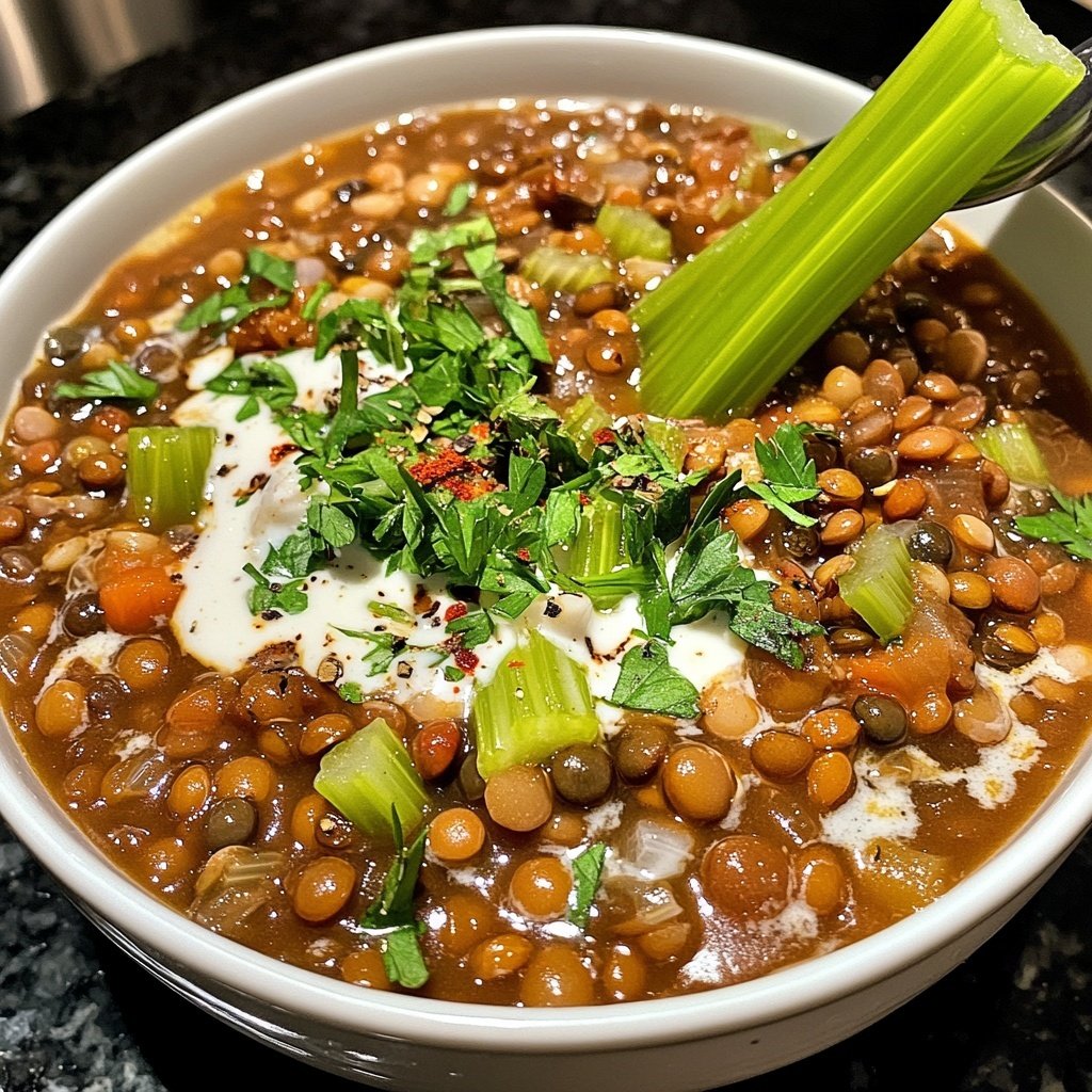 Linsensuppe mit Sellerie
