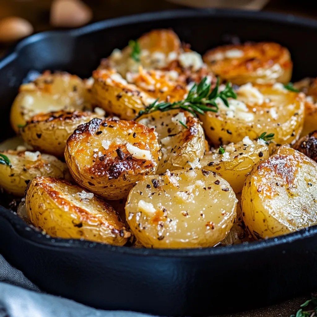 Gebackene Kartoffeln mit Knoblauch & Parmesan
