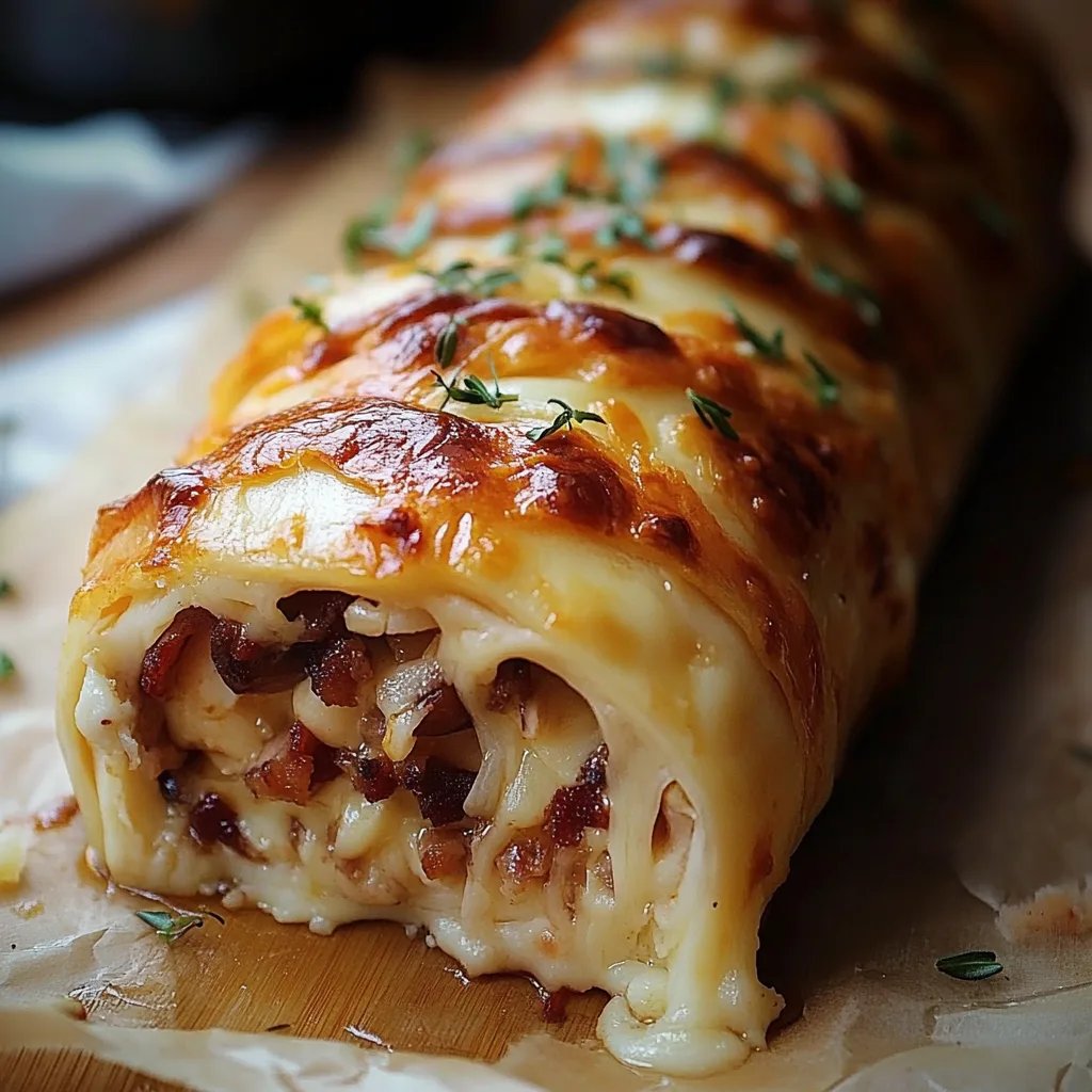 Leckere Fleischbällchen-Käse-Rolle