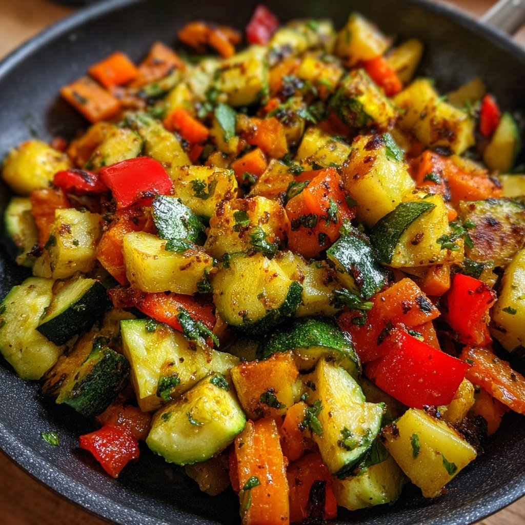 Kalorienarme Gemüsepfanne Vegan