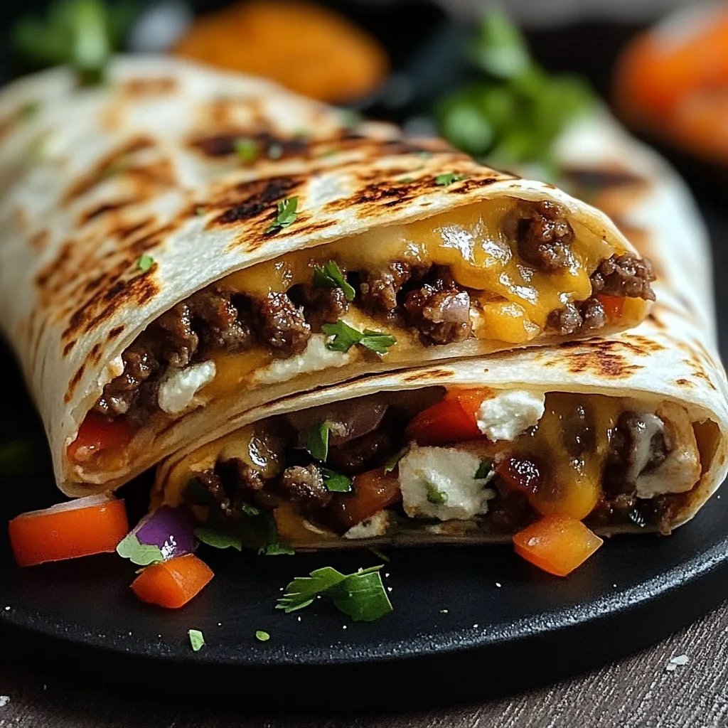 Gegrillte Cheeseburger-Wraps