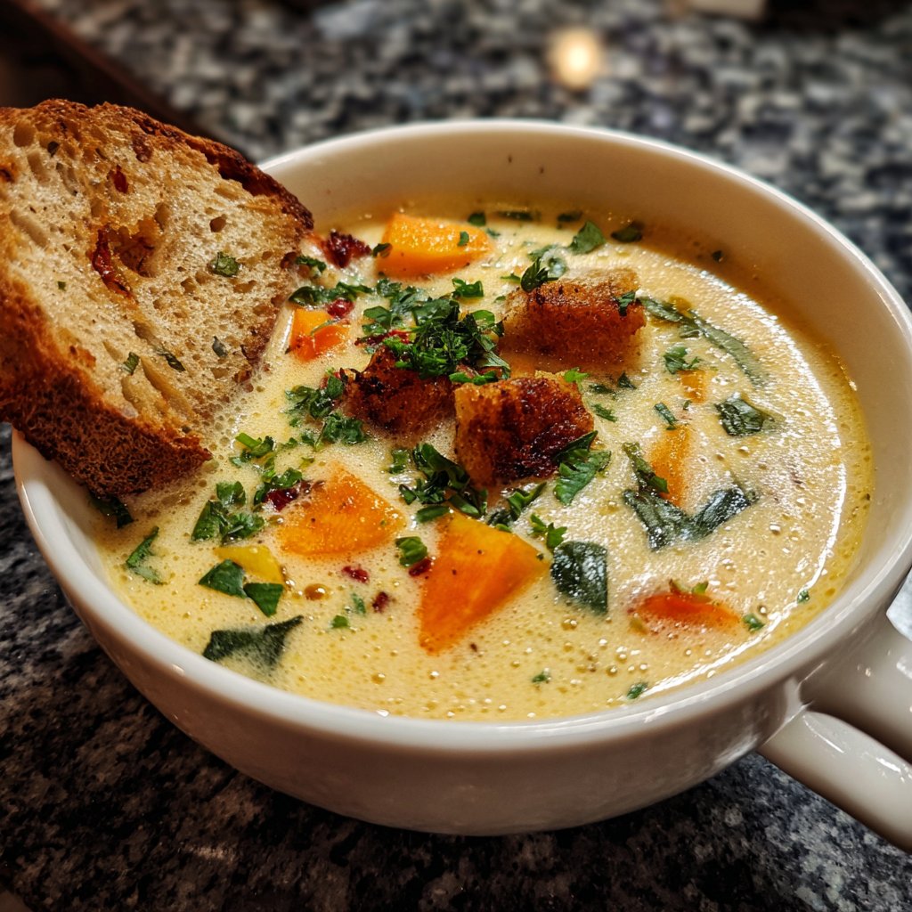 Abendessen leicht mit Suppe