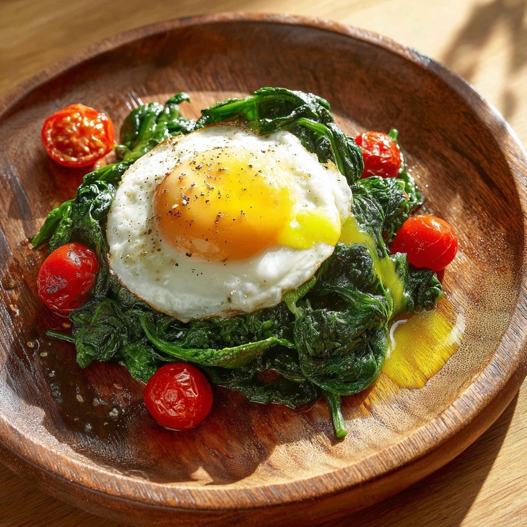 Kalorienarme Spinat Pfanne Mit Ei