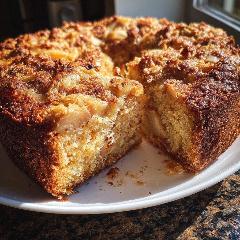 Bananenkuchen mit Apfelstücken