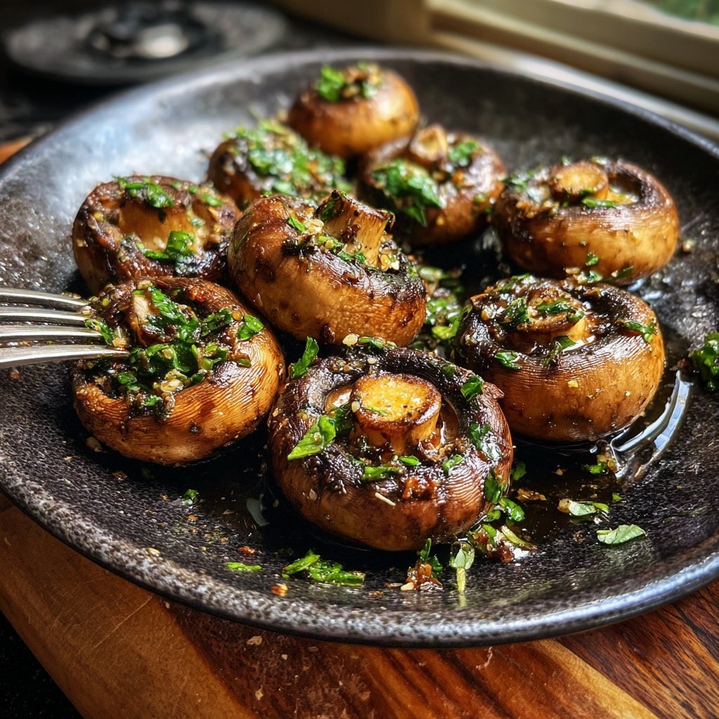 Gegrillte Champignons Mit Knoblauch