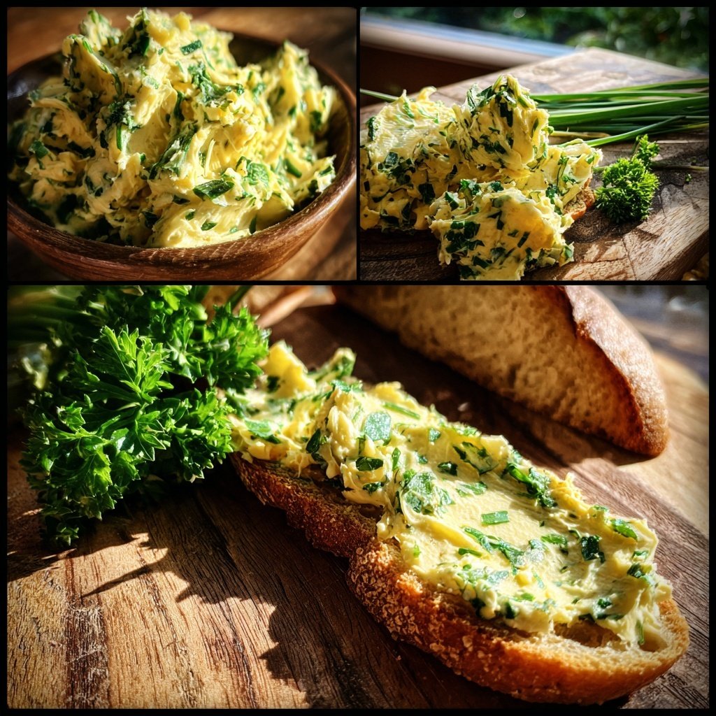 Kräuterbutter Mit Frischen Gartenkräutern