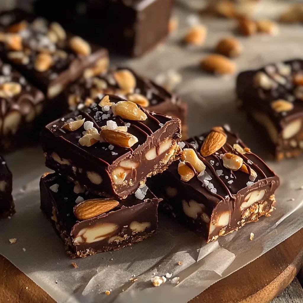 Dunkle Schokolade Meersalz Nussriegel