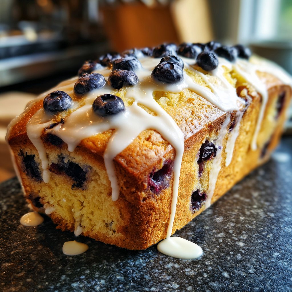 Blechkuchen mit Heidelbeeren und Quark