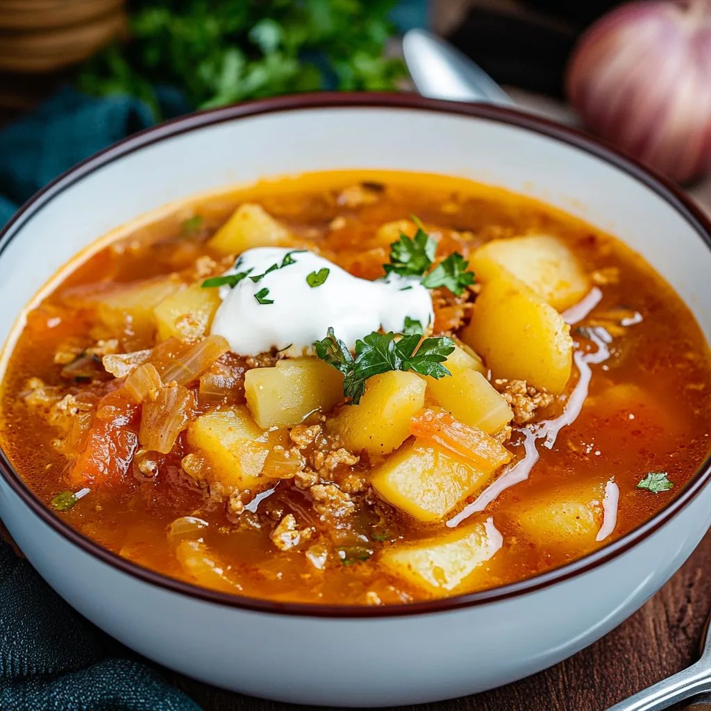 Sauerkrautsuppe mit Kartoffeln