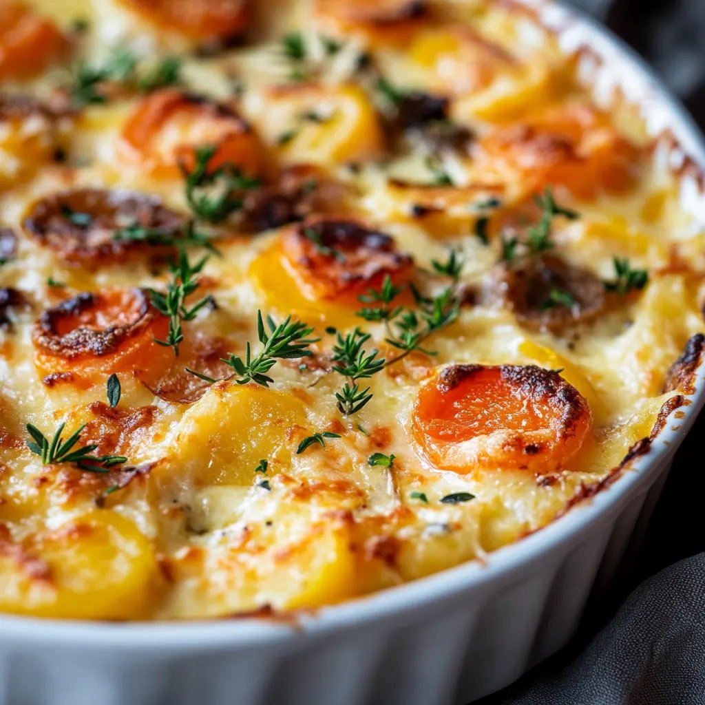 Cremiger Kürbis-Kartoffel-Auflauf