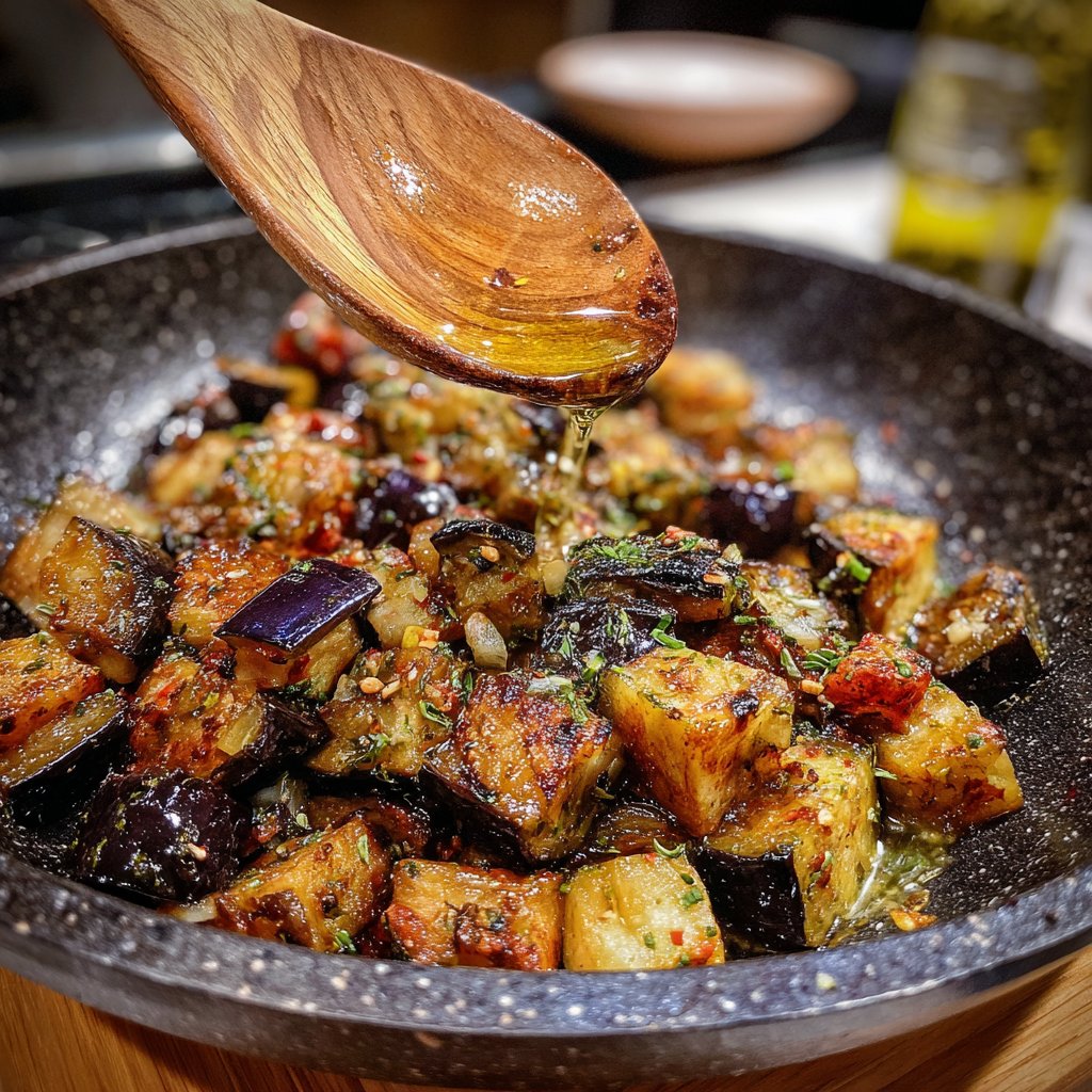 Auberginenpfanne mit mediterranen Gewürzen