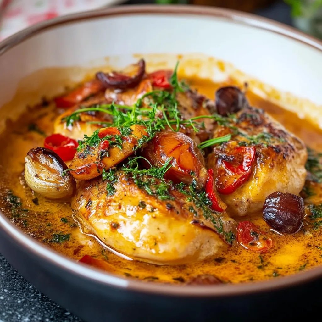 Schlemmer-Hähnchen in Paprika-Rahm-Soße