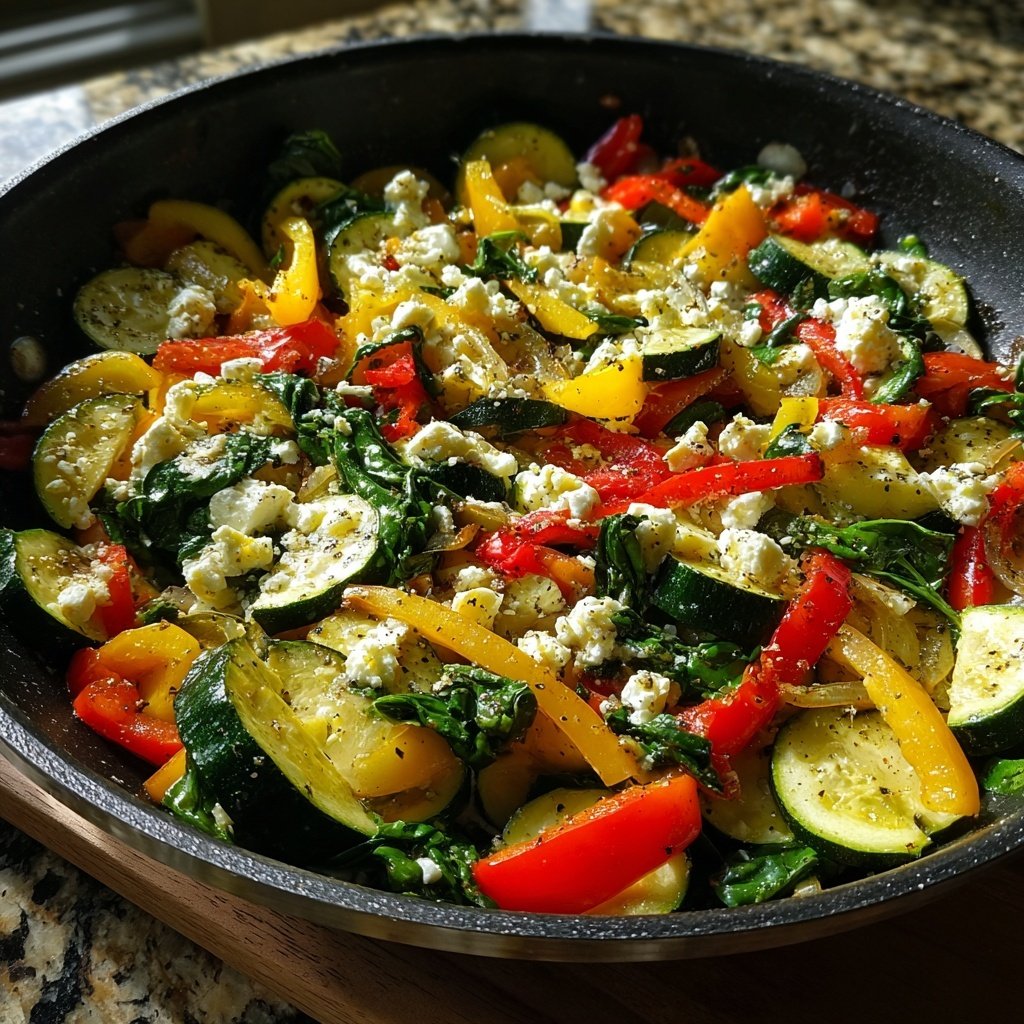 Gesund & Leicht Mediterrane Gemüsepfanne mit Feta